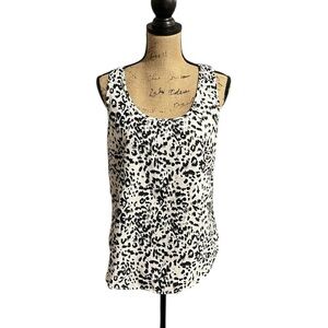 Faded Glory Black and White Leopard Print Women's Top